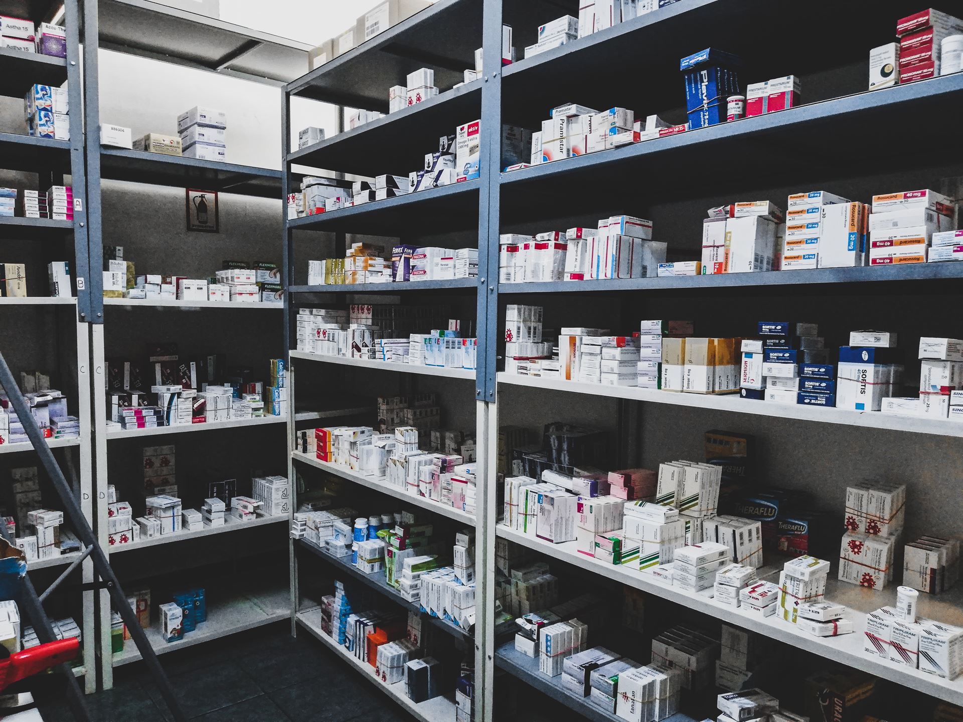 shelves of medication